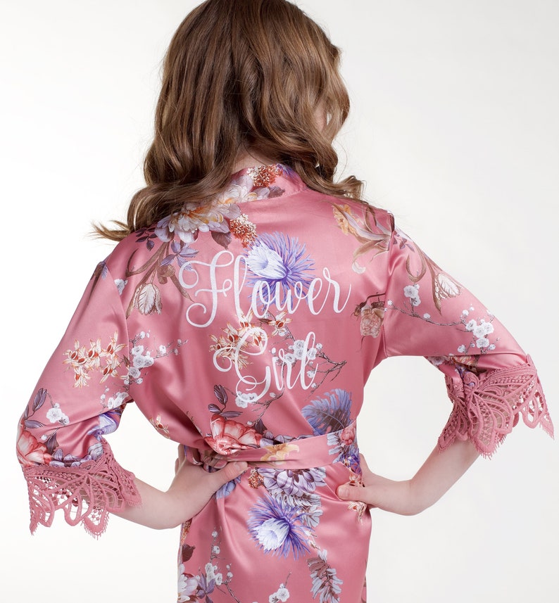 Flower Girl Robe Flower Girl Gift Girls Robes Floral Etsy