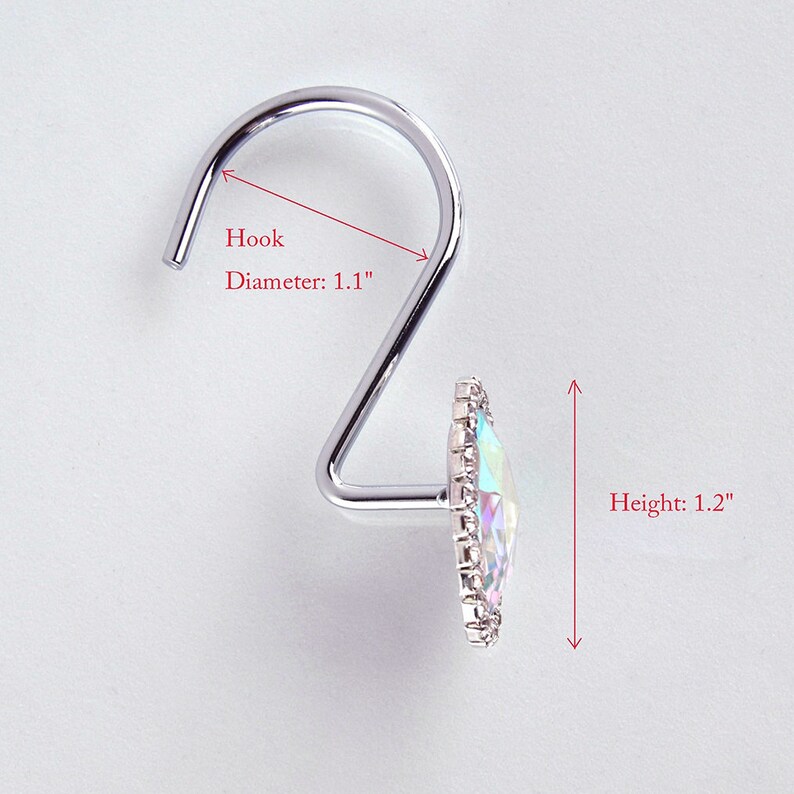 Shower Curtain Hooks Rings Oval Turquoise Blue Decorative Etsy