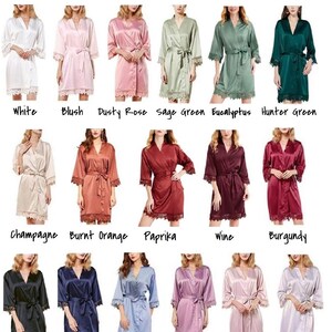 Lace Bridesmaid Robe Gift Wedding Robes Silky Silk Satin Bridal Party Getting Ready Outfit Gift Favor Maid of Honor Mother of the Bride Groom Proposal Personalized Custom
