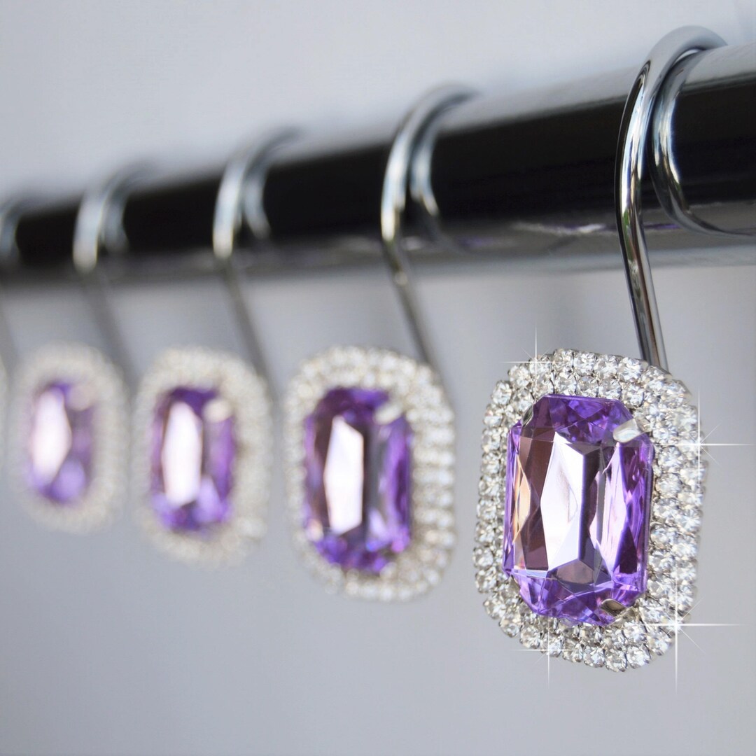 Shower Curtain Hooks Rings Luxurious Light Purple Decorative Etsy