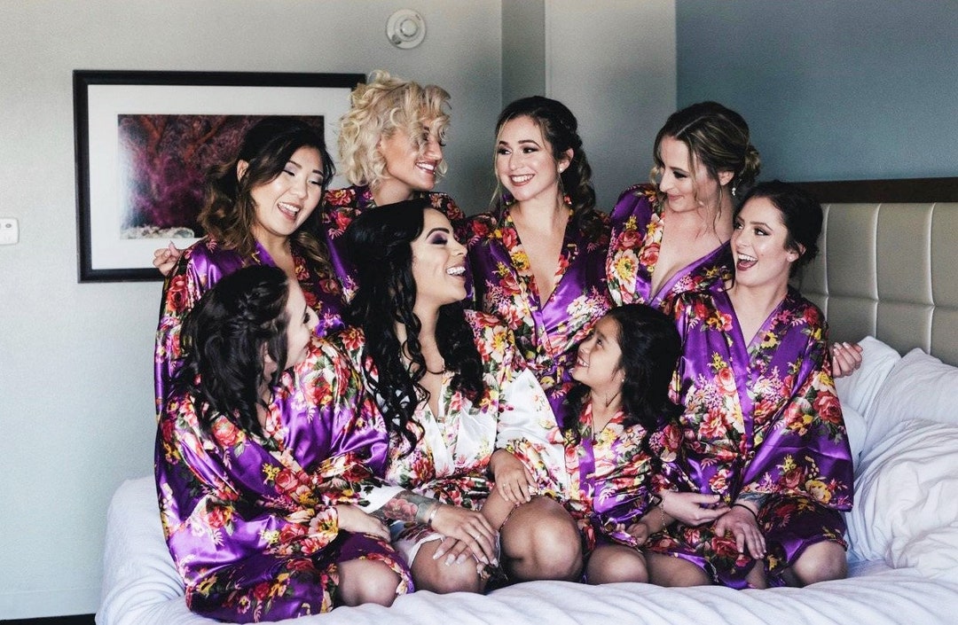 Purple bridesmaid robes online