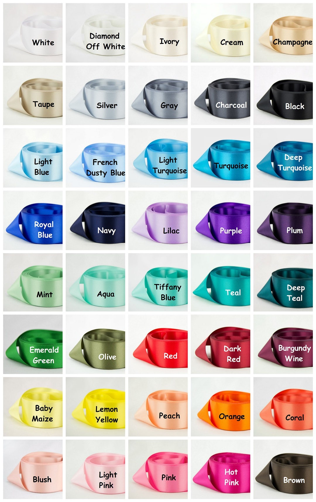 Contoh Color Rib RIBBON COLOR SAMPLE - Etsy