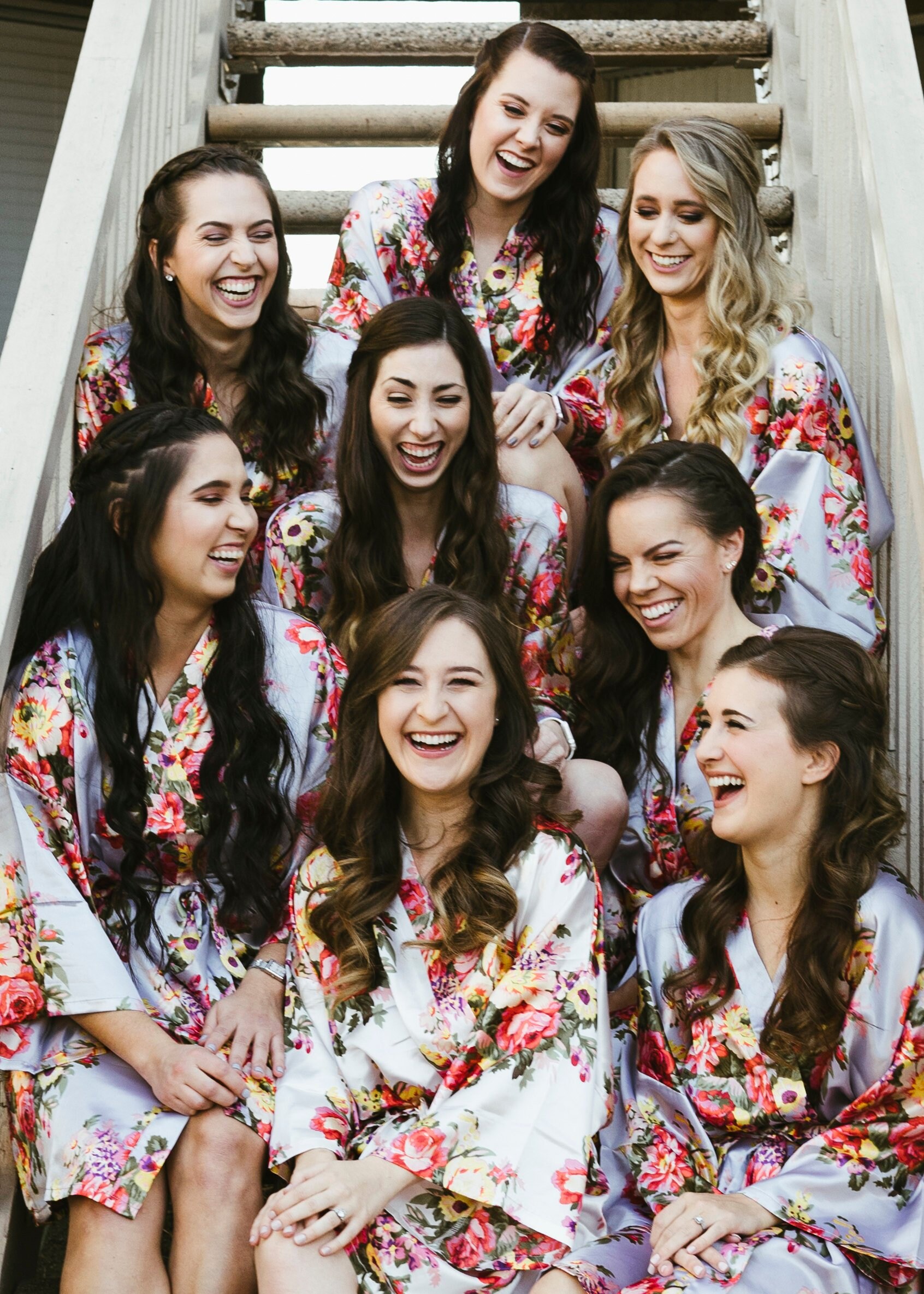 silver bridesmaid robes