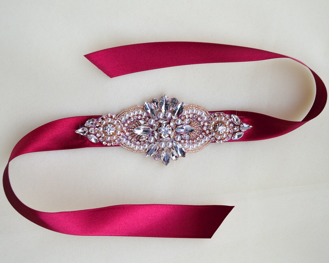 Rose Gold Bridal Cuff Bracelet Rhinestone and Pearl Wedding Etsy