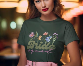 Wildflower Bride Squad T-Shirt: Retro Bachelorette Party Tee
