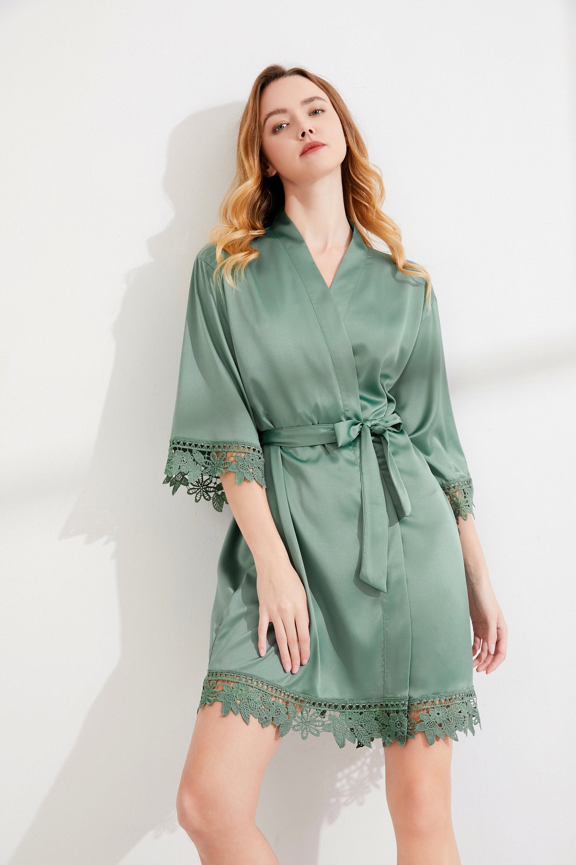green emerald velvet dress Steel Gray Satin Bridesmaid Dress Sheath Floor-Length main image 0