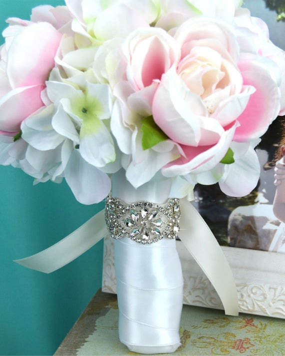 Fashion Silver Wedding Bridal Bouquet Wrap 1 rouleau Sparkle en résille Wrap ruban