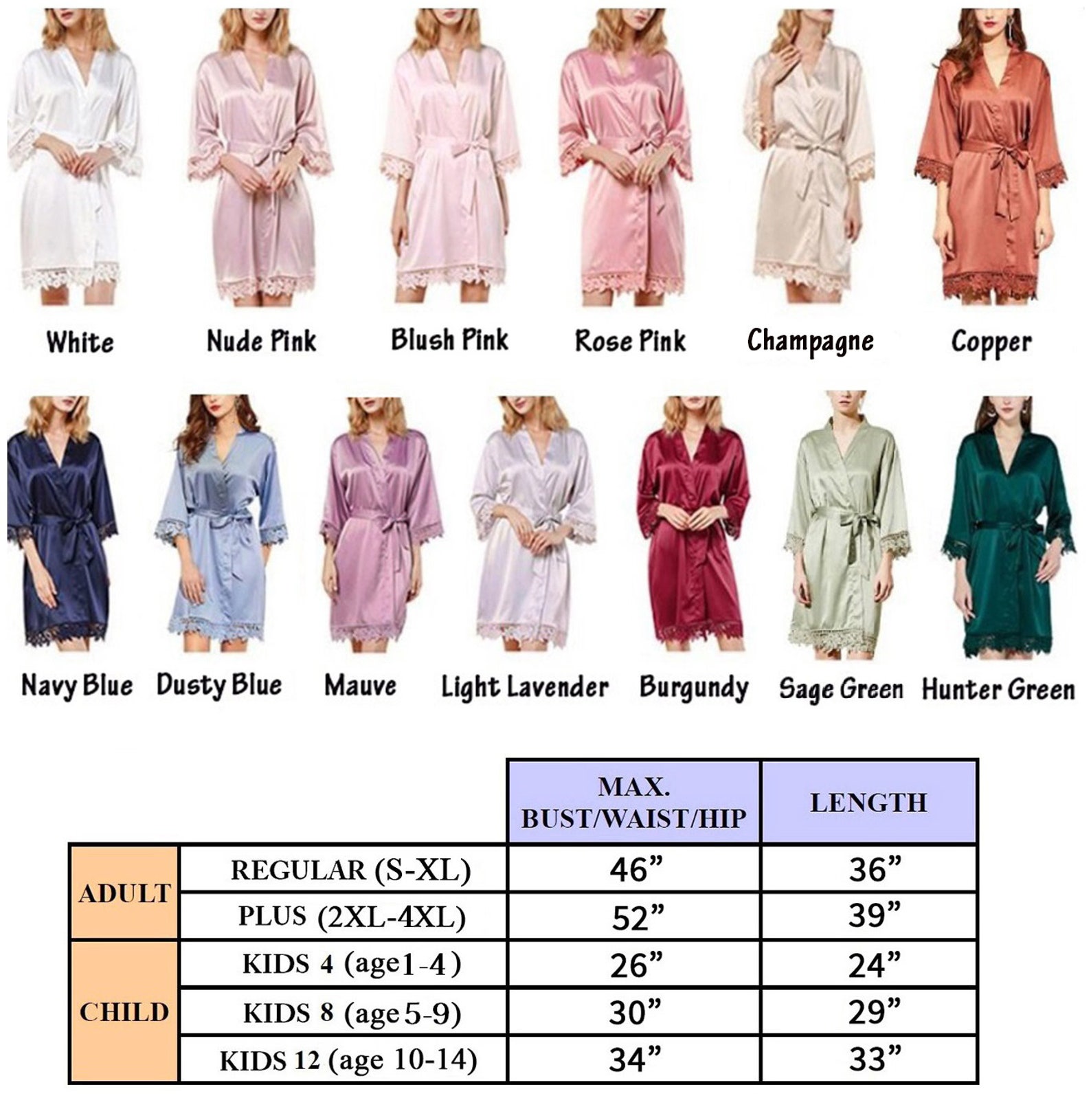 Robes Set of 5 / Bridesmaid Gift / Bridesmaid Robes / Lace Etsy