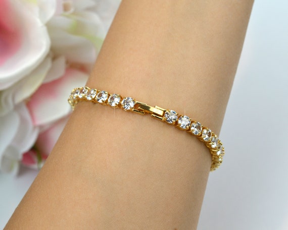Clear Teardrop Stone Cluster Stretch Pageant Bracelet on Gold | Prom  Bracelet | Fashion Bracelet | L&M Bling - lmbling