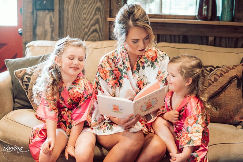 Flower Girl Gift Flower Girl Robe Robes Set Satin Robe Etsy