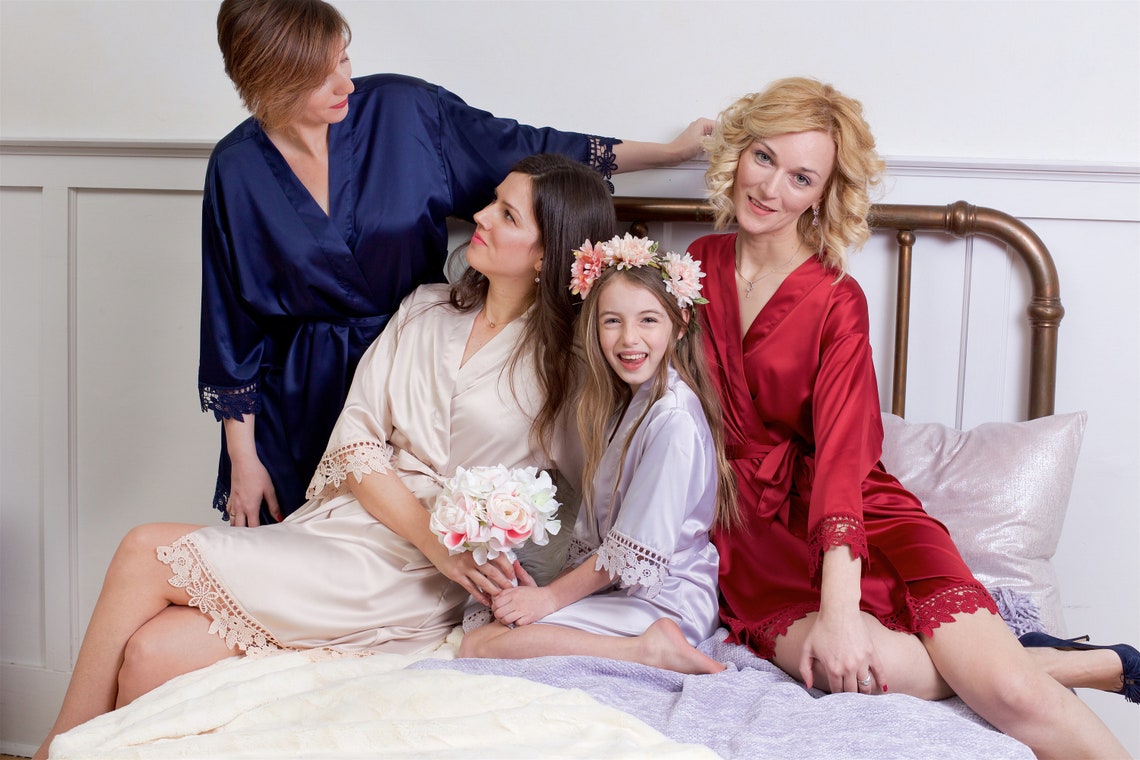 Lace Flower Girl Robe Flower Girl Gift Junior Bridesmaid Etsy