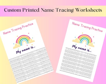 Custom Printed Name Writing Practice Worksheets