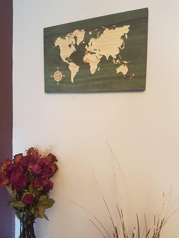 Carved Wooden Map Art Extra Large Map Home Decor Luxury Etsy Canada