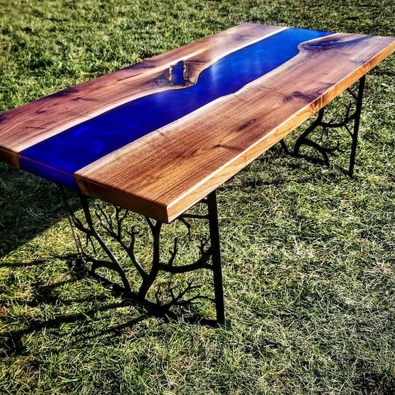 Ombre Walnut Resin And Wood River Coffee Table With Ombre Walnut Resin And Wood River, How To Shorten Coffee Table Legs