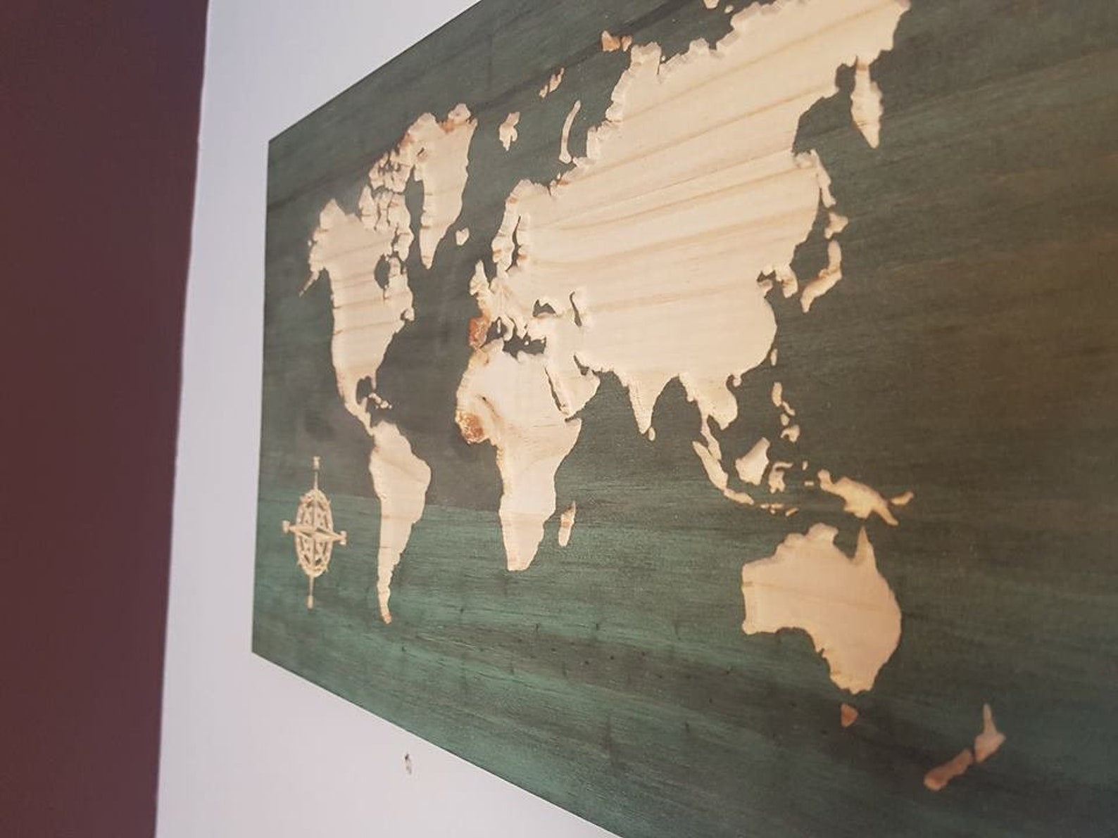 Carved Wooden Map Art Extra Large Map Home Decor Luxury Etsy Canada