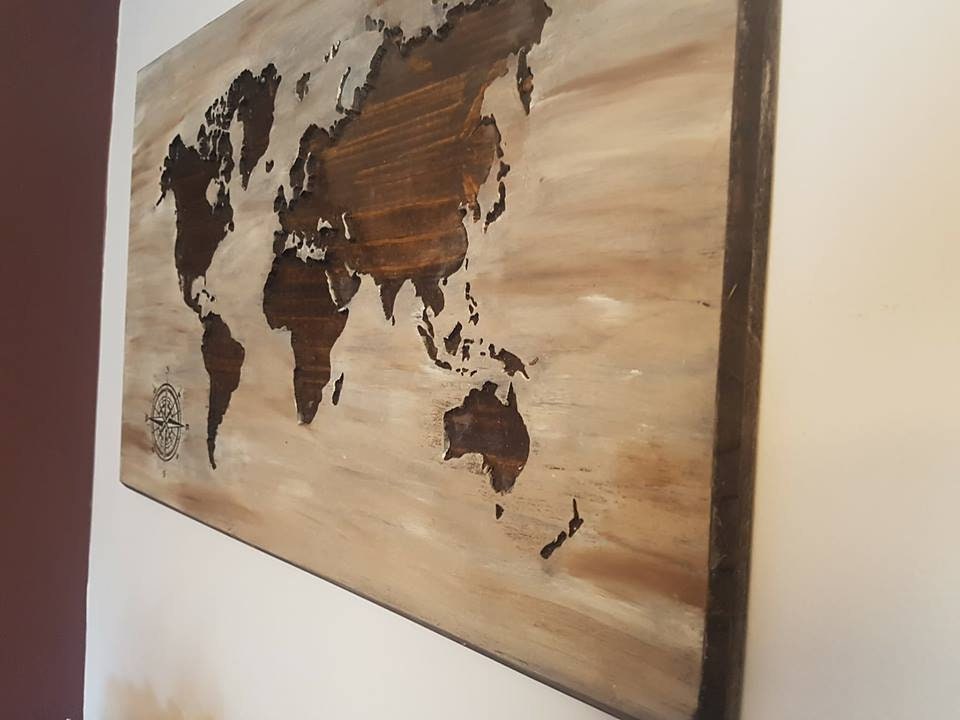 Carved Wooden Map Art Extra Large Map Home Decor Luxury Etsy Canada