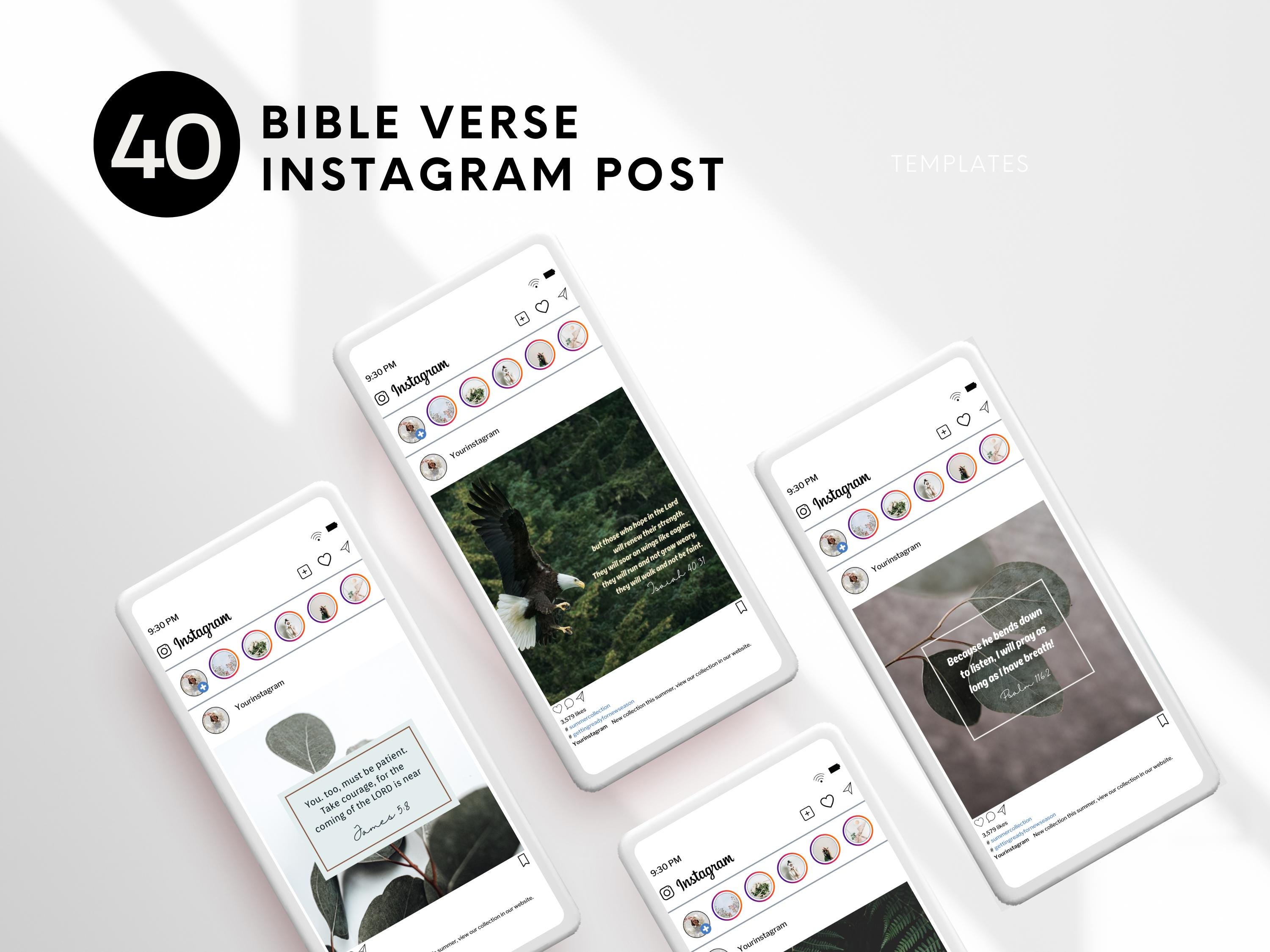 Bible Verse Instagram Post Templates: Christian Social Media (canva) - Etsy
