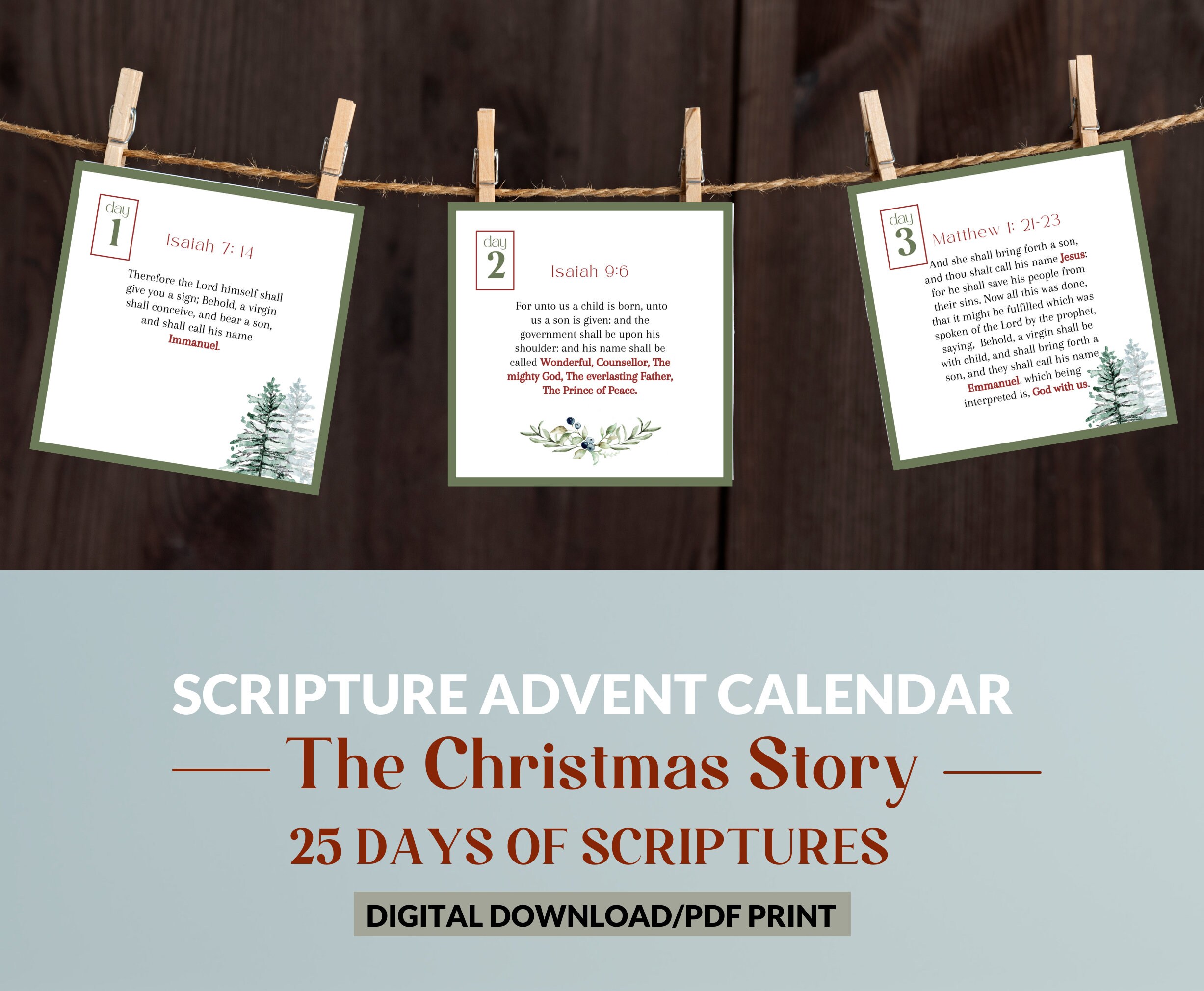 Advent Calendar Printable Advent Story Christmas Countdown - Etsy