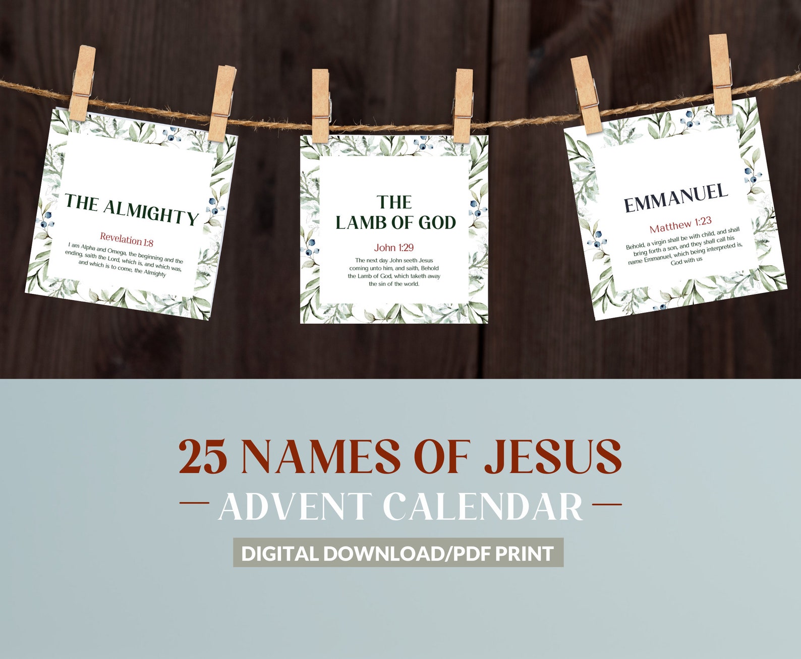 Name of Jesus Advent Calendar Printable Christmas Countdown - Etsy