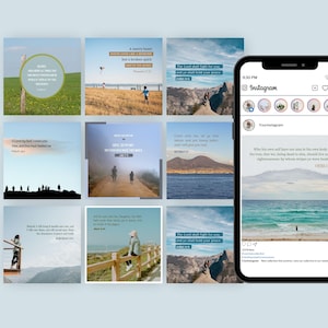 Editable Scripture Instagram Templates, Canva Bible Verse Post, Christian Social Media Feed Template, Faith-Based Content for Instagram