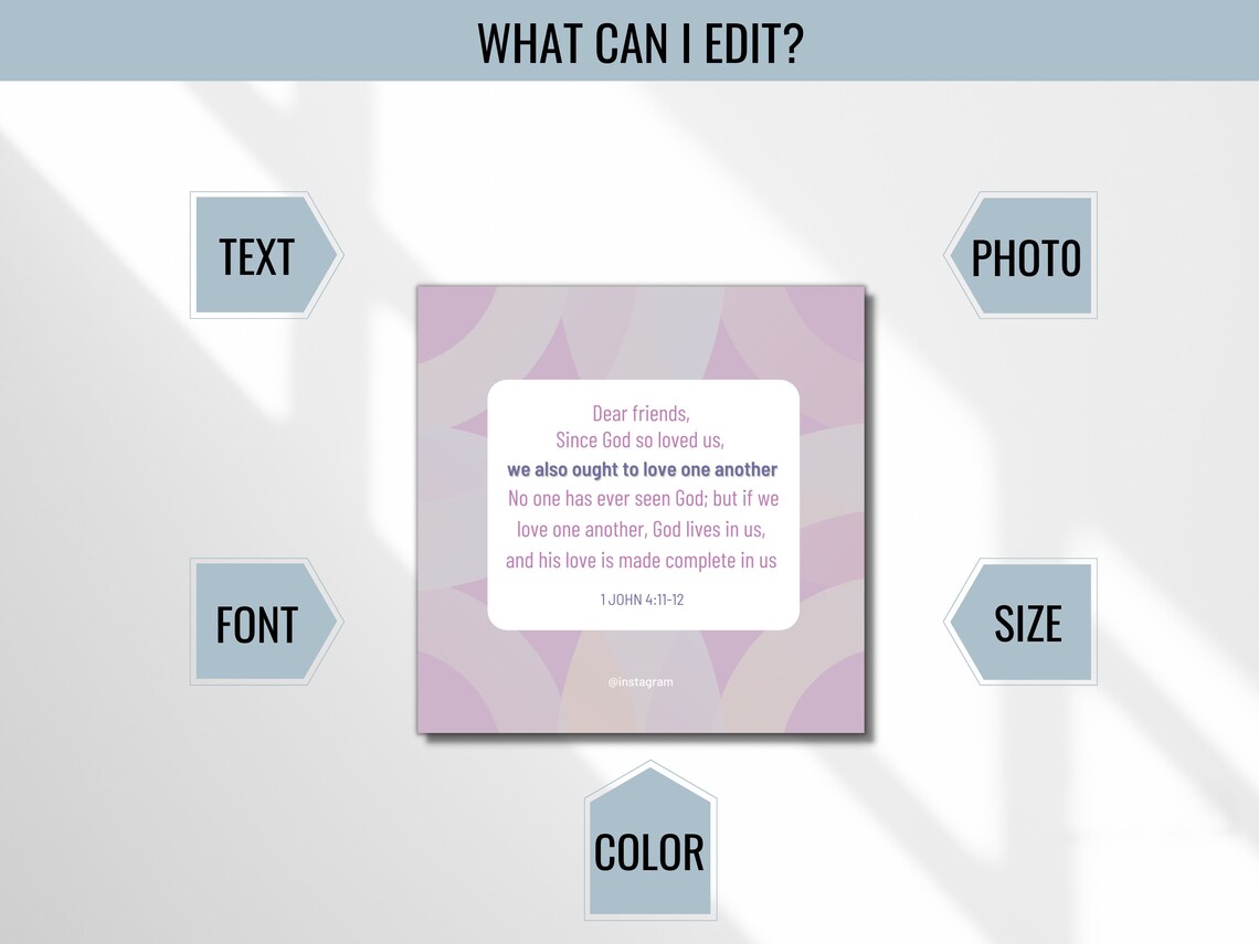 Christian Instagram Template, Canva Template for Church, Bible Verse ...