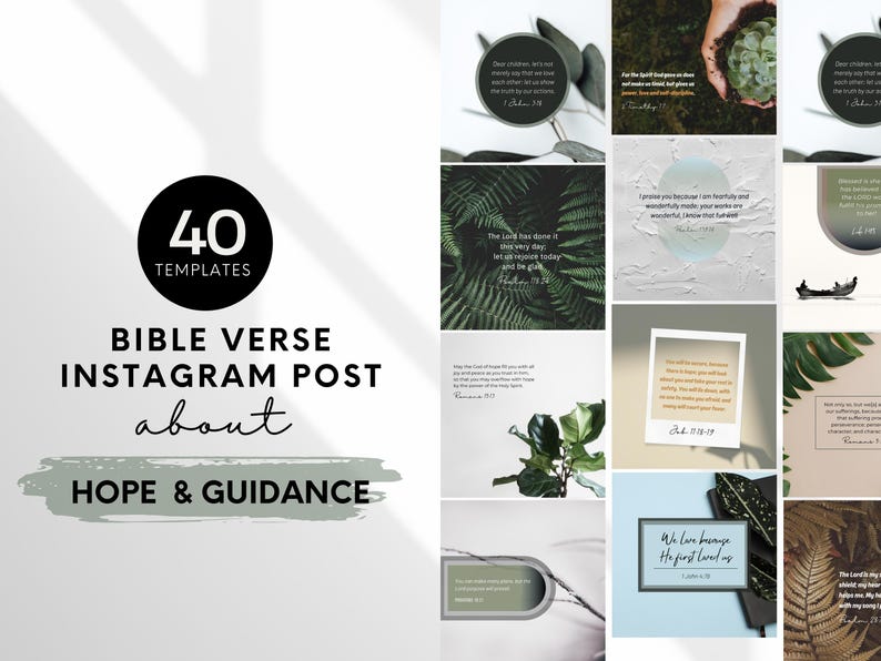 Bible Verse Instagram Post Templates: Christian Social Media (canva) - Etsy
