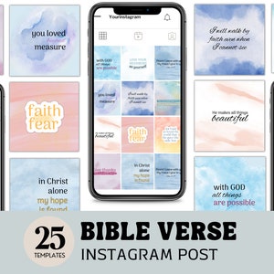 Bible Verse Instagram Templates: Christian Social Media (Canva)