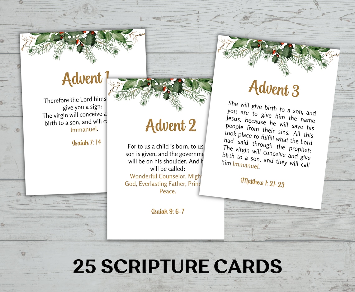 Scripture Advent Calendar for Printable Christmas Countdown - Etsy