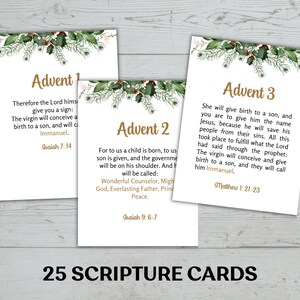 Scripture Advent Calendar for Printable, Christmas Countdown, Bible ...