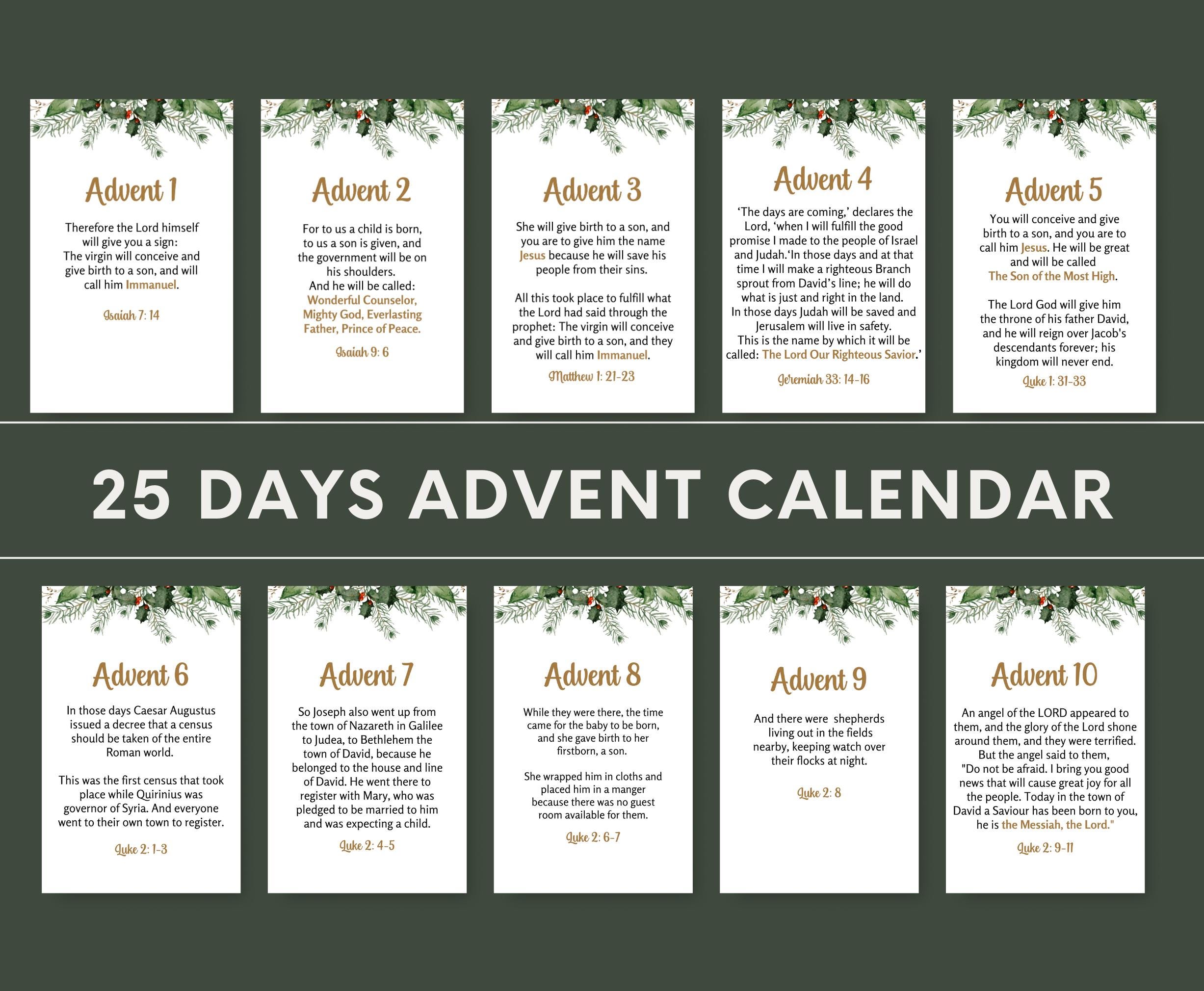 Printable Nativity Story Advent Calendar Printable Nativity Story Advent Calendar