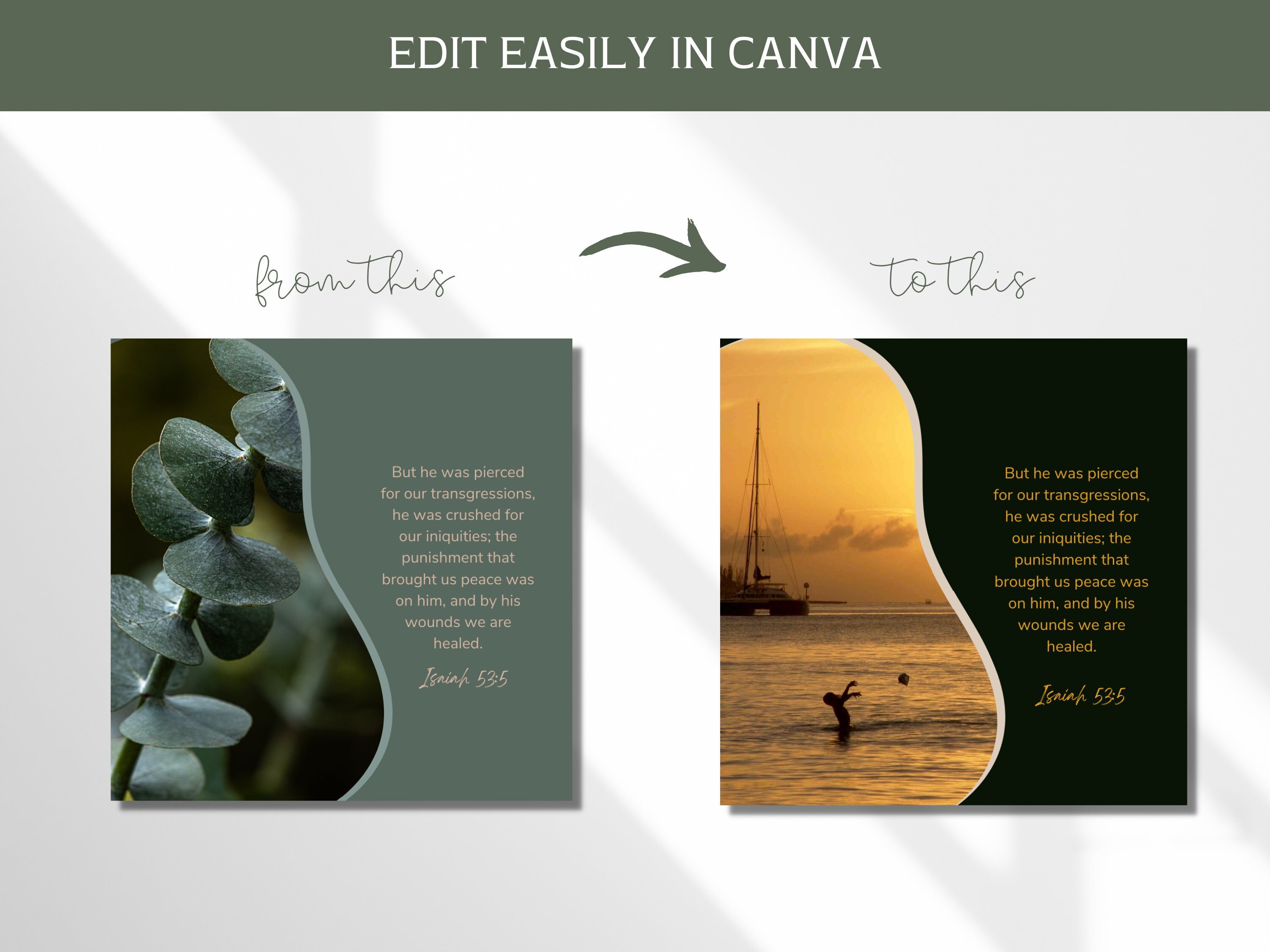 20 Bible Verse Instagram Canva Template, Christian Instagram Template ...