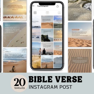 Bible Verse Instagram Templates: Christian Social Media (Canva)