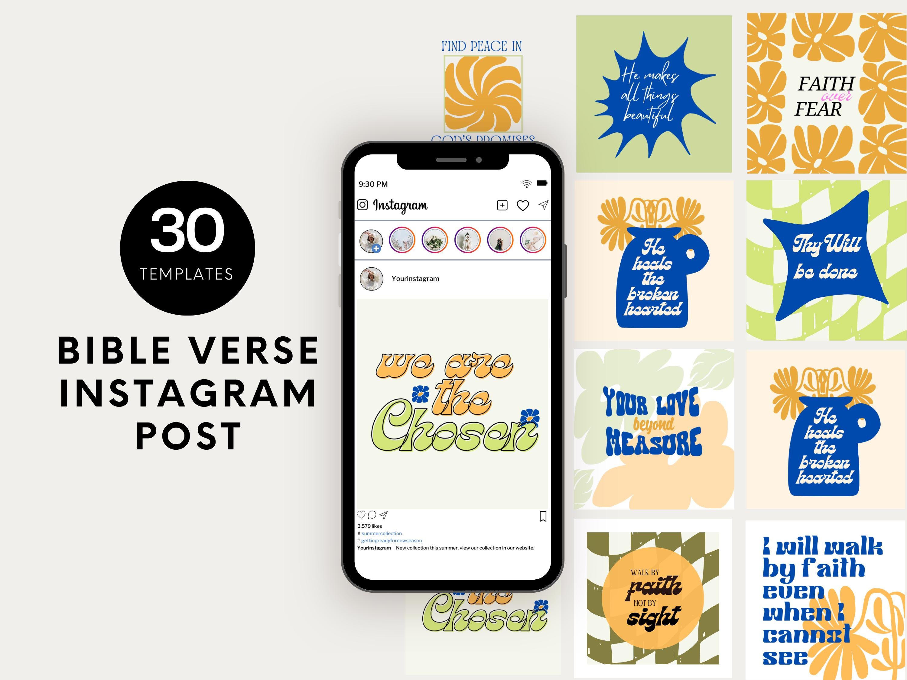 Bible Verse Instagram Template for Canva, Modern Social Media Template ...