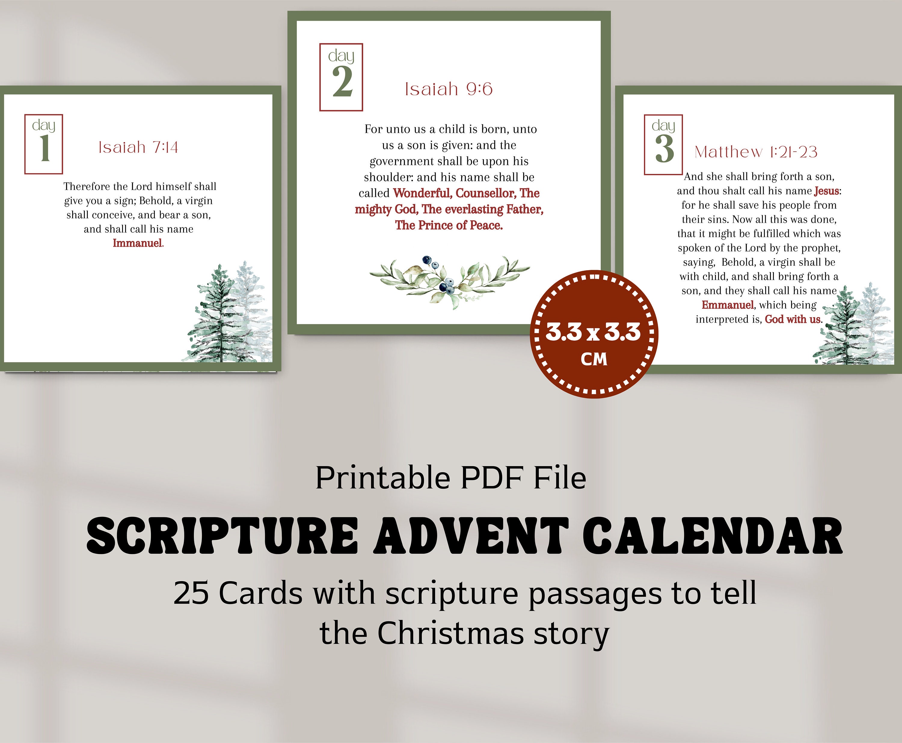 Advent Calendar Printable Advent Story Christmas (Instant Download) - Etsy