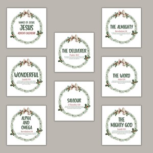 Name of Jesus Advent Calendar Printable Christmas Countdown | Etsy