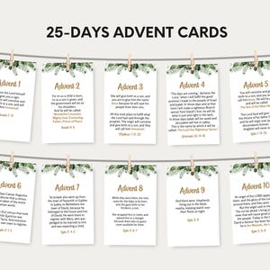 Scripture Advent Calendar for Printable, Christmas Countdown, Bible Verse Card for Christmas, 25 Days of Christmas Advent Scripture