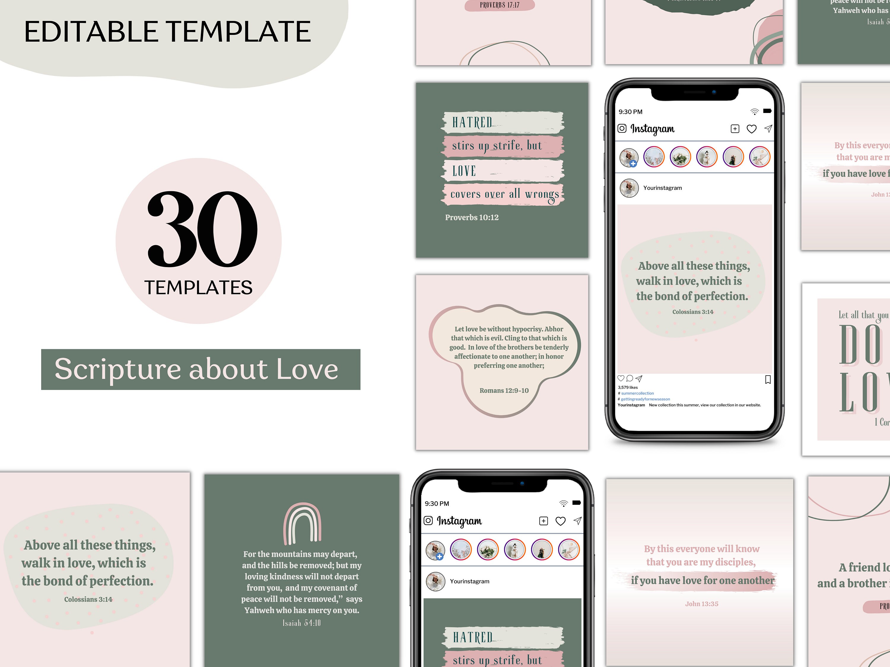 Bible Verse Instagram Template: 30 Editable Canva Posts - Etsy
