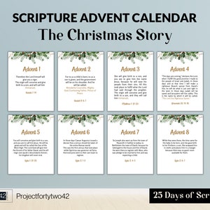 Scripture Advent Calendar for Printable Christmas Countdown Bible