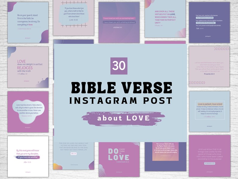 Christian Instagram Template, Canva Template for Church, Bible Verse ...