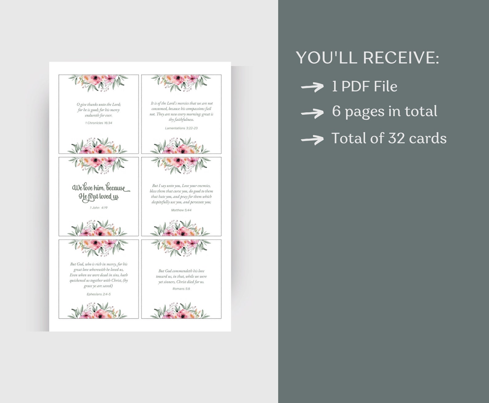 Inspiring Printable Scripture Cards on God's Love for Your - Etsy