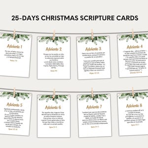 Calendrier de l'Avent avec Écritures espagnoles, Compte à rebours de Noël, Carte mémoire avec Écritures espagnoles, Écritures de l'Avent 25 jours de Noël, Version NVI