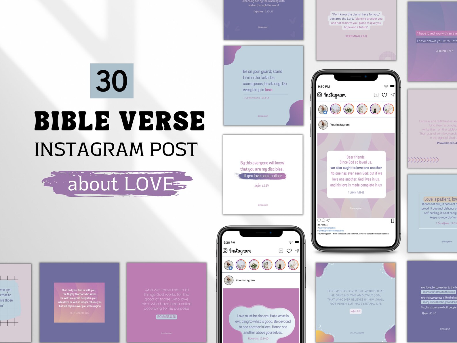 Christian Instagram Template, Canva Template for Church, Bible Verse ...