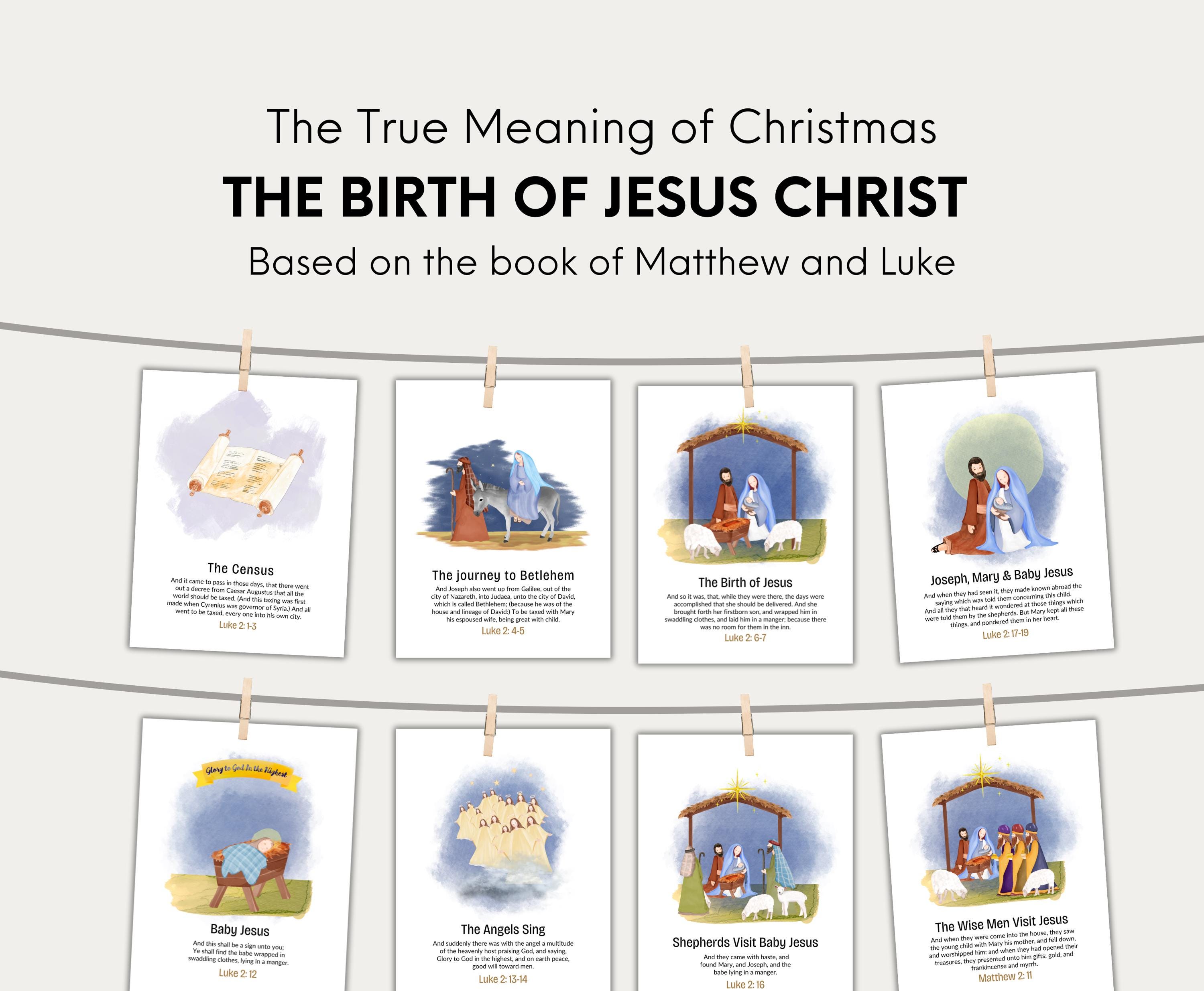 Printable Nativity Story Card Sequence for Kid, Advent Christmas Story ...