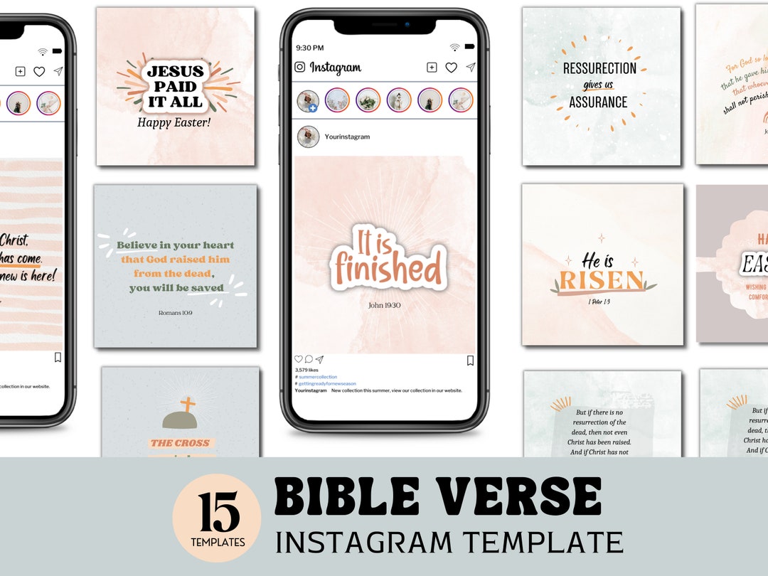 Easter Bible Verse Instagram Post Template (editable Canva) - Etsy