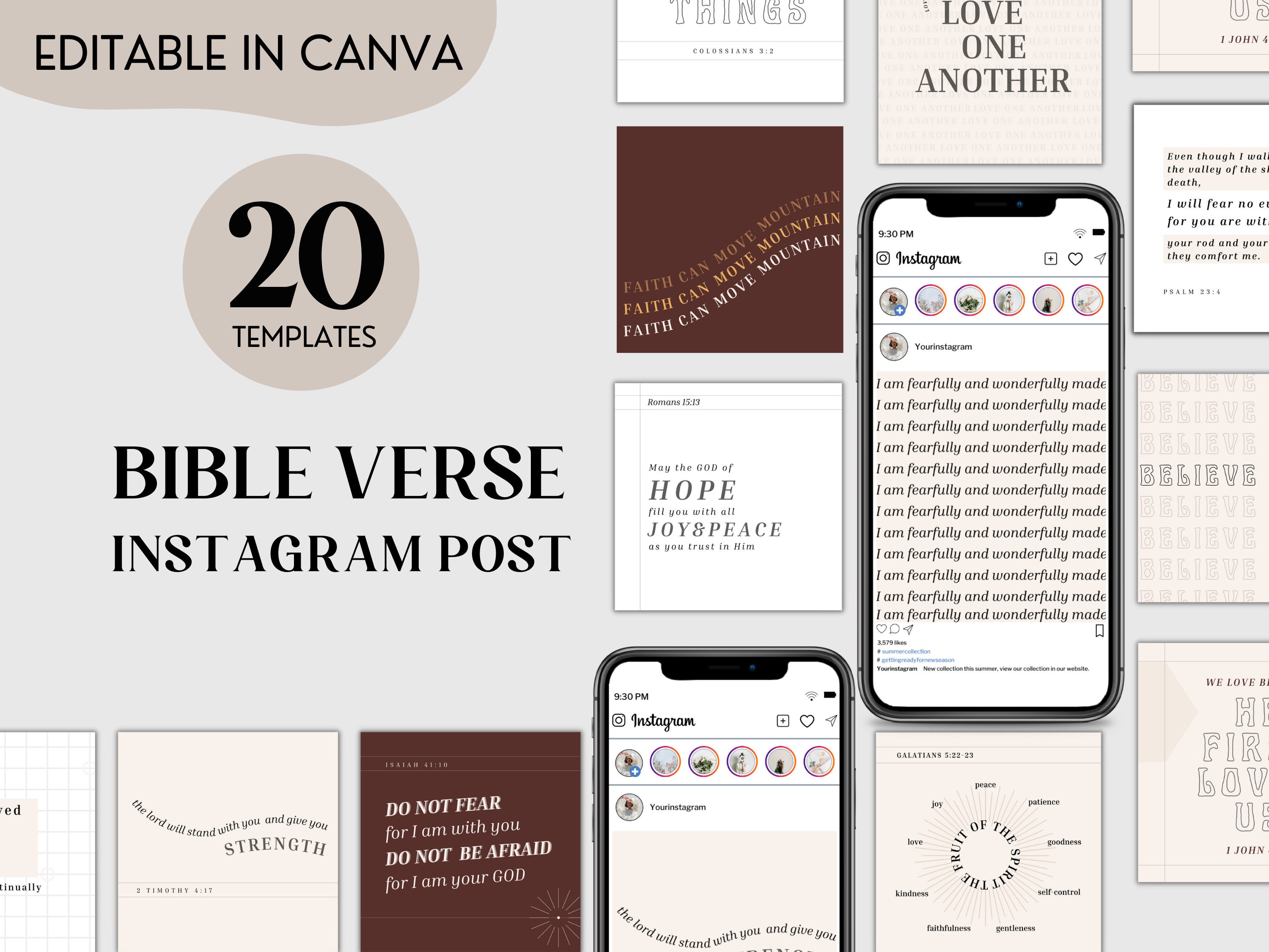 Bible Verse Instagram Templates: Christian Quote Posts (canva, 20) - Etsy