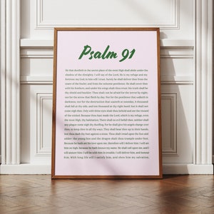 Printable Christian Poster, Christian Home Decor, Scripture Wall Art, Minimalist Bible Art Print, Psalm 91 Poster, Modern Christian Poster