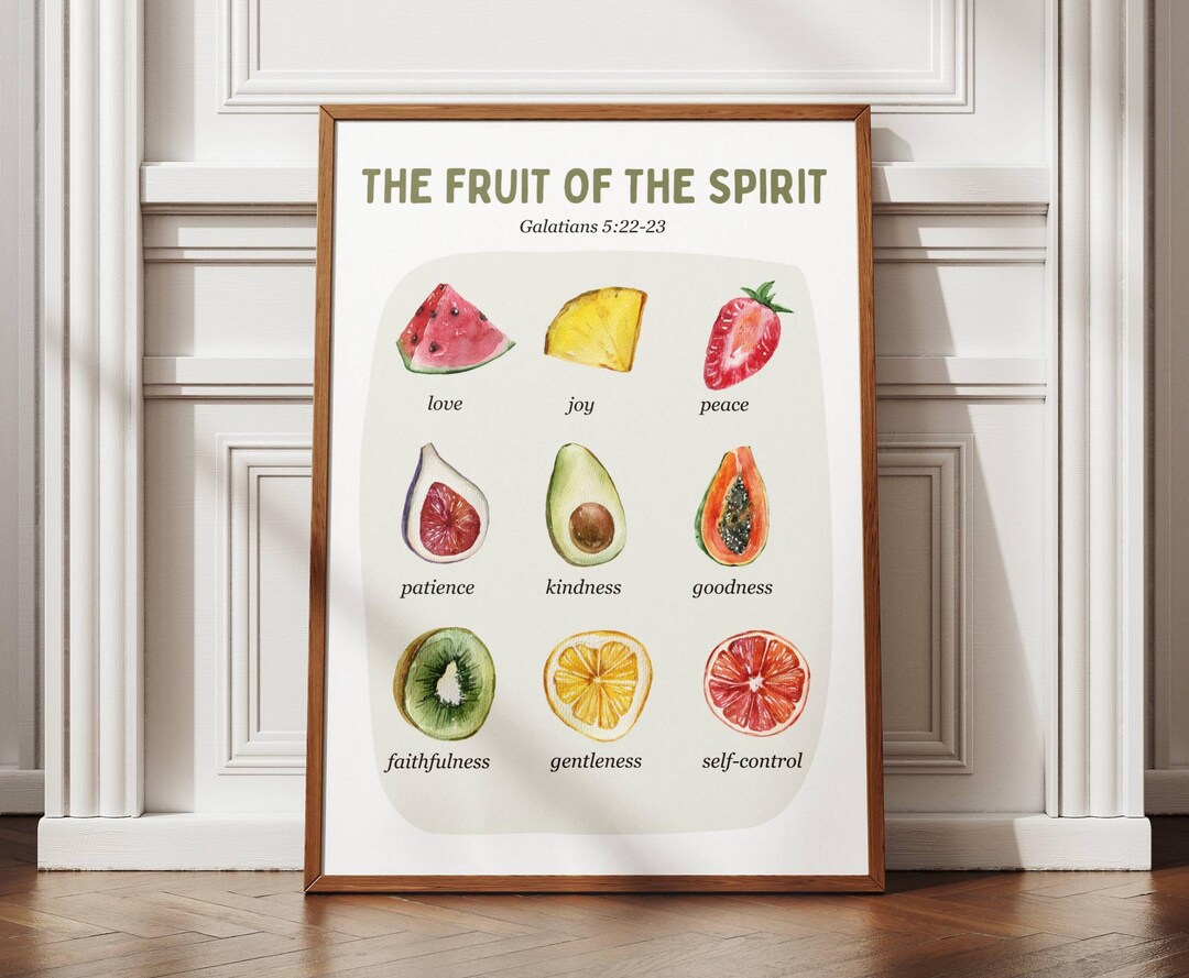 Fruit of the Spirit Watercolor Print: Christian Scripture Art (digital ...