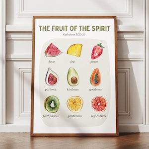 Fruit of the Spirit Watercolor Print: Christian Scripture Art (Digital Download)
