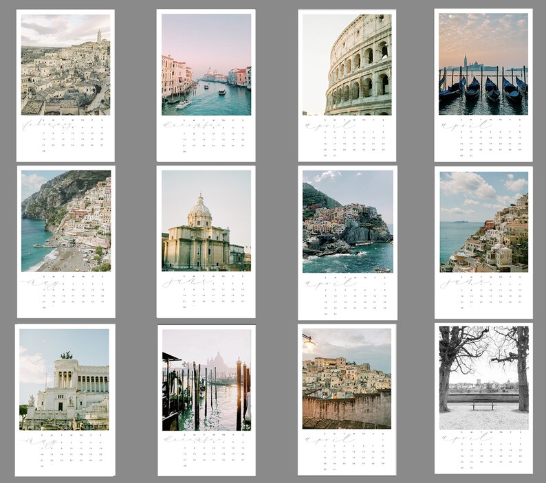 2021 Italy Desk Calendar Positano Amalfi Venice Italy Etsy
