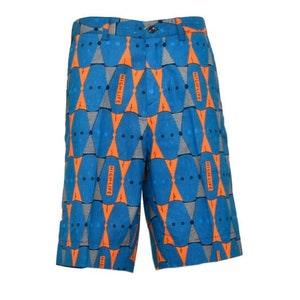 Men’s Blue & Orange Shorts w/ Black Pocket | Shorts | African Inspired | Cloth and Cord